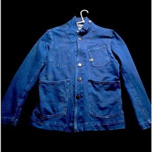 Men's Blue Casual Button-Up Jacket